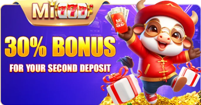 30% bonus for your second deposit